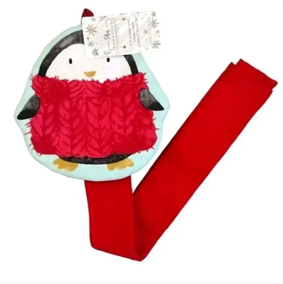 Pbs Home Goods Red Christmas Penguin Pot Holder Detachable Towel Set NWT
