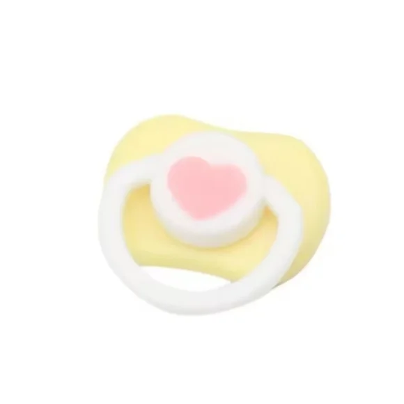 Charming Yellow and Pink Heart Kids Pacifier