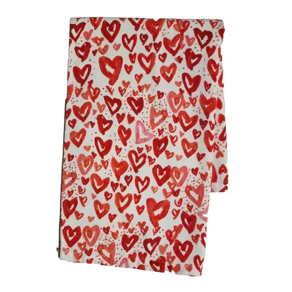 New Bella Lux Terry Kitchen Towel White Red Hearts Valentine Cotton 18