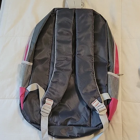 Moda West pink and gray book bag with adjustable straps new with tags