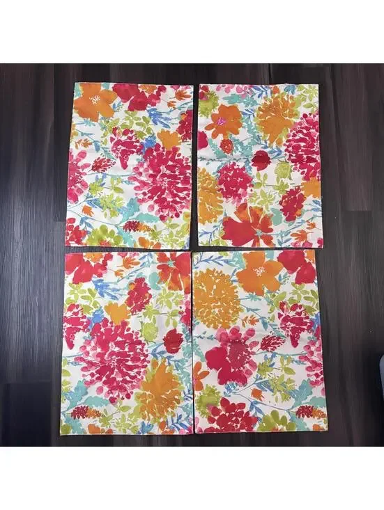 Pioneer Woman Placemats Set of 4 Reversible Wildflower Whimsy Ree Drummond