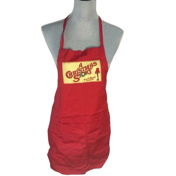 A Christmas Story Red Kitchen‎ Apron w/ Pockets 