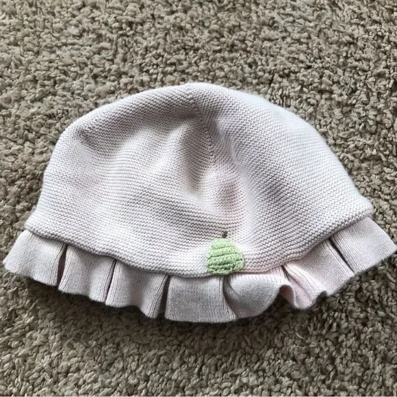 Janie and Jack Lafayette Cloche Baby Girl 3-6 Mos Pale Pink Green Pear Ruffles‎