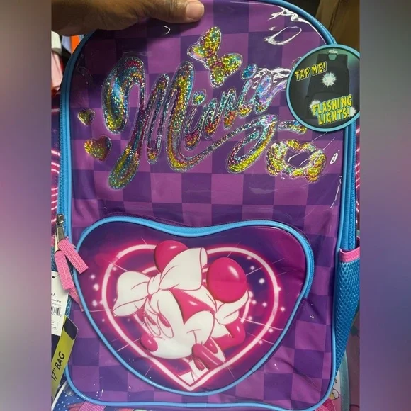 Minnie Mouse Backpack with Flashing Lights NEW WITH TAG