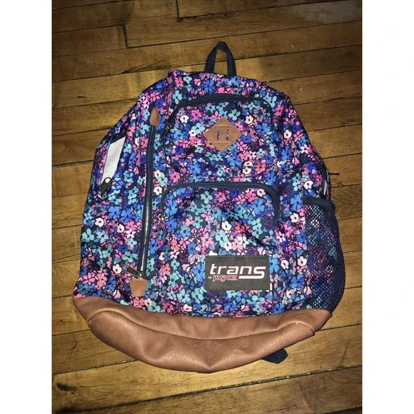 Trans By Jansport Backpack‎ Full Size Floral Blue/Pink