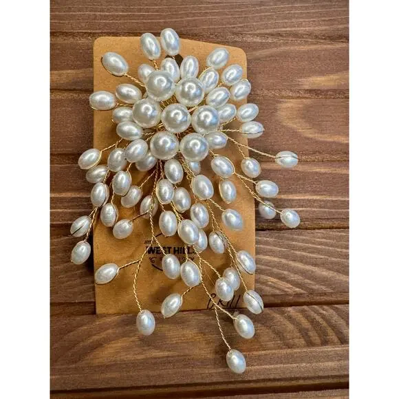 Flower Burst White Pearl Jewelry Brooch Fashion Jewelry FAST SHIP