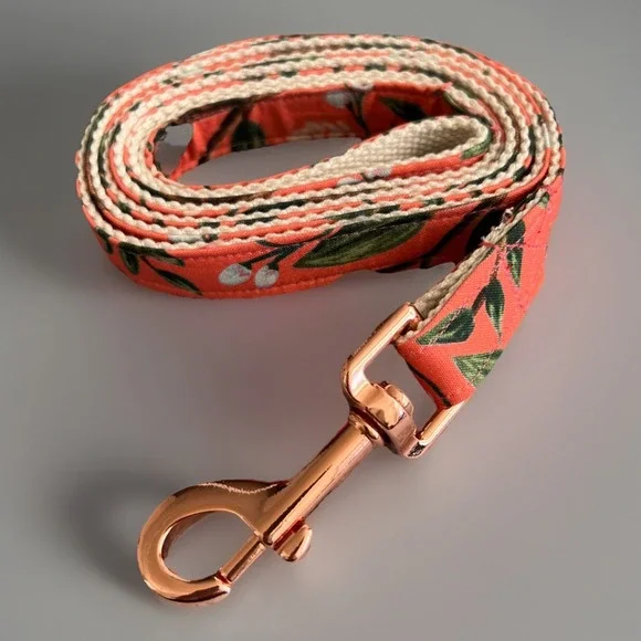 Elegant Little Tail Dog Leash Tropical Floral Print Cotton Durable Light New‎