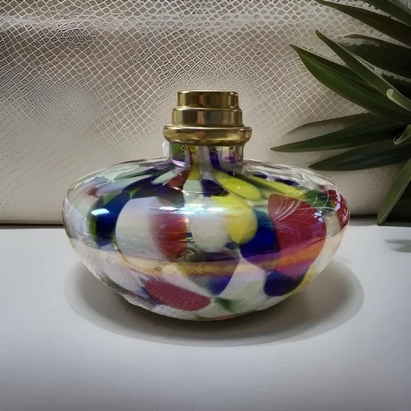 Vintage Large Glass, Conical‎ Oil Lamp LA-TEE-DAI