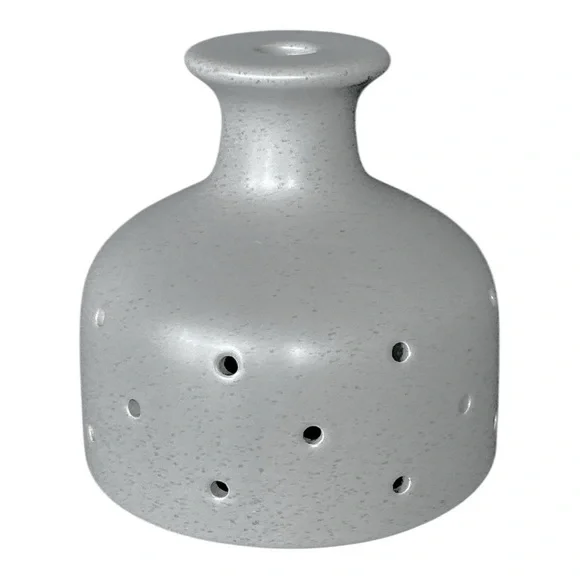 Wabi Sabi Luminary Pendant Light Fixture Shade Pierced Perforated Gray Ceramic