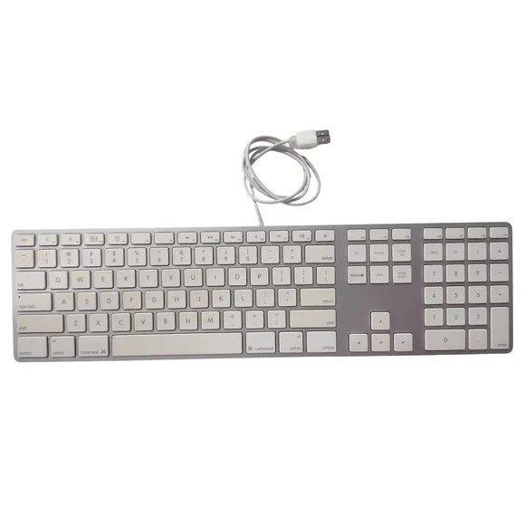 Apple A1243 Wired Keyboard Full Size Aluminum USB Cable‎ Numeric Keypad