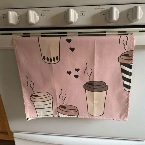 Latte Coffee Cup Tea Towel. NWT.