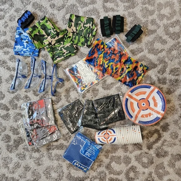Camouflage and Flame Pattern Kids Bandana Set