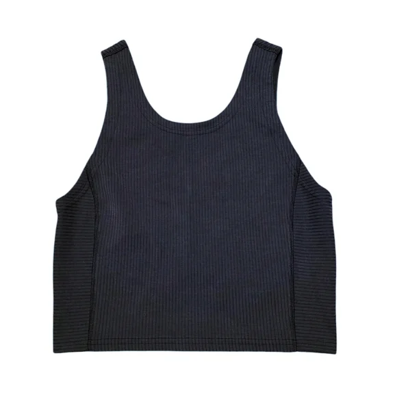 lululemon Ribbed Softstreme Cropped Tank Top Black Size 4