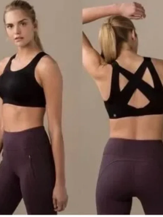 Lululemon Black Elite Weave-Back Sports Bra Size 34E