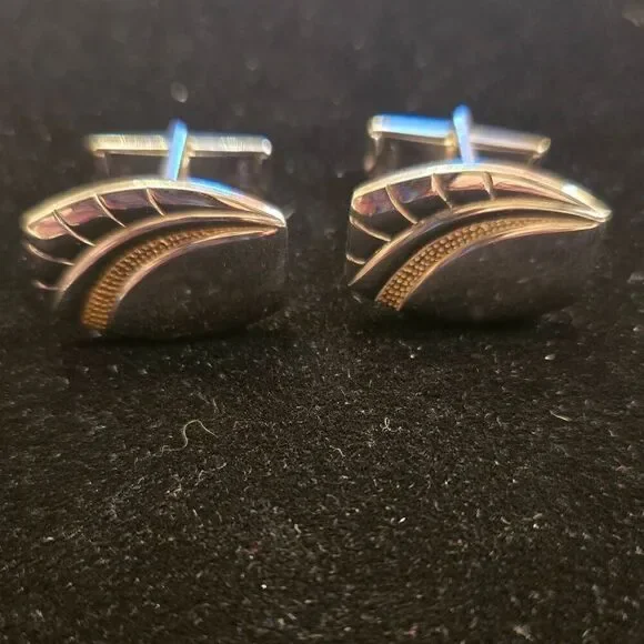 Vintage Silver Tone Cuff links