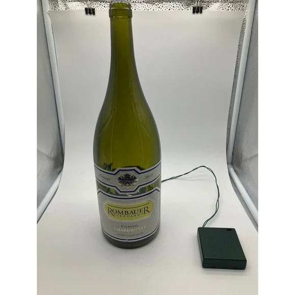 Rombauer Vineyards 2012 Chardonnay 1.5L Magnum Upcycled Lighted Bottle Lamp