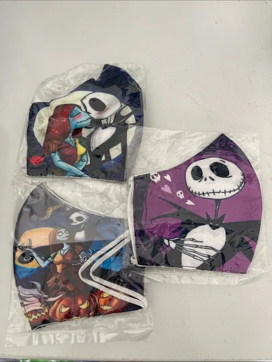 3 fabric Masks reusable. The Nightmare Before Christmas