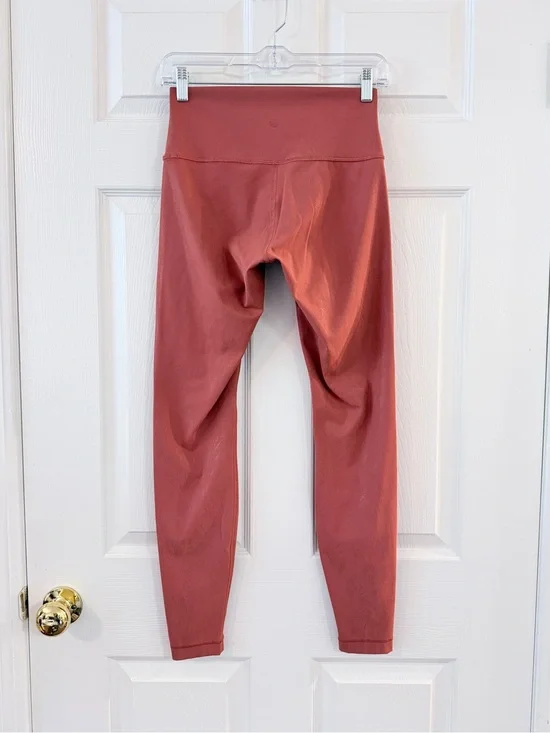 Lululemon Wunder Under High-Rise Shine Cranberry Pink Foil Leggings - Women’s 6