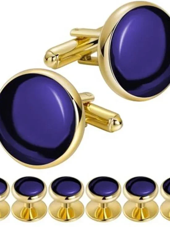 Men’s Cufflinks and Tuxedo Studs Set with Gift Box