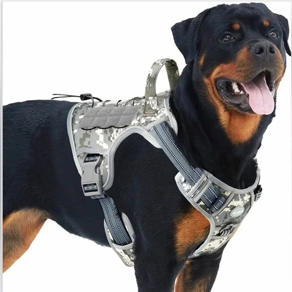 Auroth Tactical Dog Training Harness Grey Camo For Large Dogs