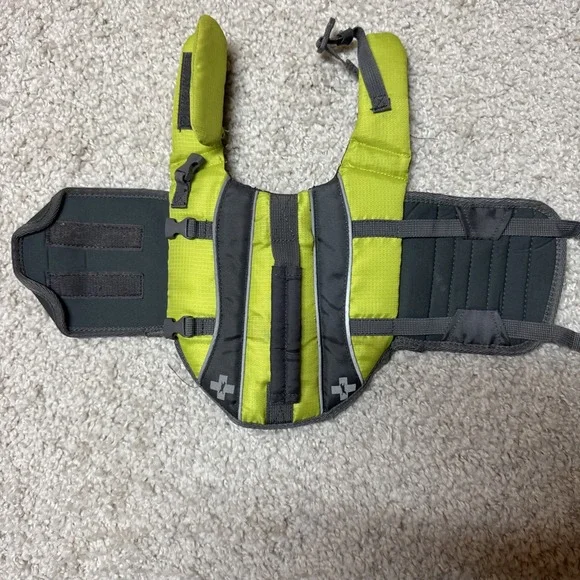 Top Paw Yellow Green Neoprene Dog Life Jacket Size X small 5-15 LBS‎