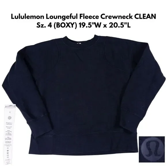 Lululemon Loungeful Crewneck Pullover Size 4 Black Relaxed‎ Fit 4 Way Stretch