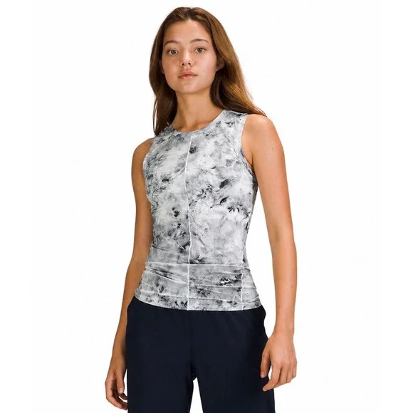 NWT Lululemon Gray‎ Black Tie Dye Lightweight Jersey Tank Size 6