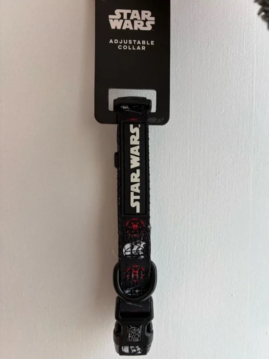 Star Wars Black & Red Adjustable Dog Collar - Branded Nylon medium