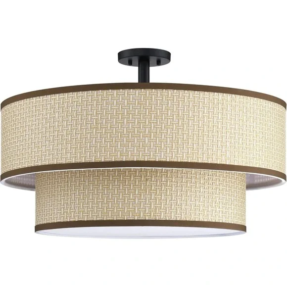 5-Light Semi Flush Mount Drum Ceiling Light Fixture 22