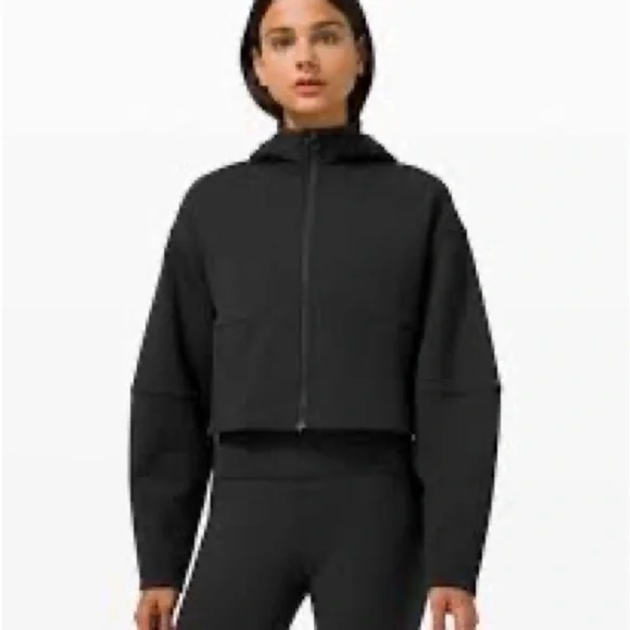 lululemon athletica black‎ Hooded oversized cropped Jacket size M/L
