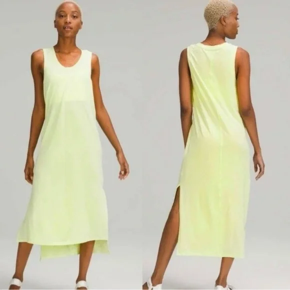 Lululemon All Yours Yellow‎ Tank Maxi Dress Size 6 Pristine Condition