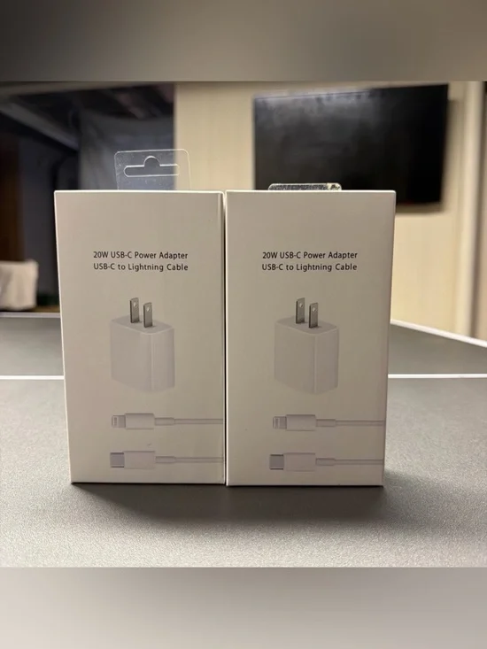 Apple 20W Fast Charger with USB-C to Lightning Cable and‎ Power Adapter 2 Pack