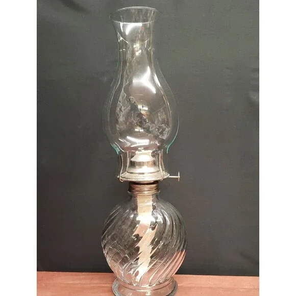 Kaadan LTD Vintage Swirl Base Hurricane Oil Lamp
