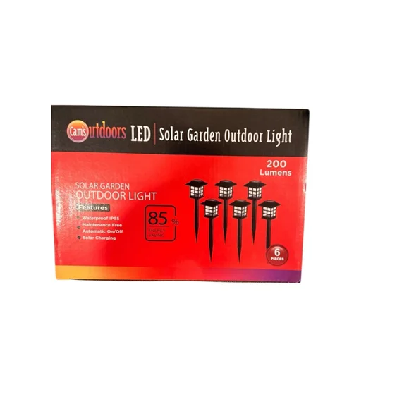 Cam's outdoors Black LED Solar Garden Lanterns 6-Pack One Size