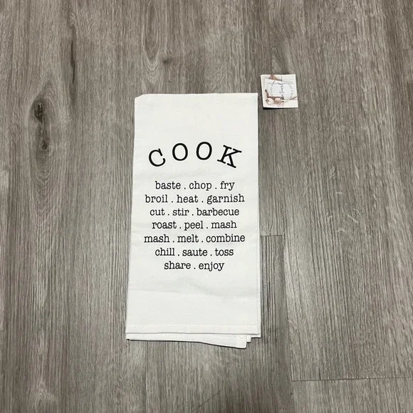 Porter Lane Home‎ Tea Towel 100 Percent Cotton Lint Free Absorbent White, Cook
