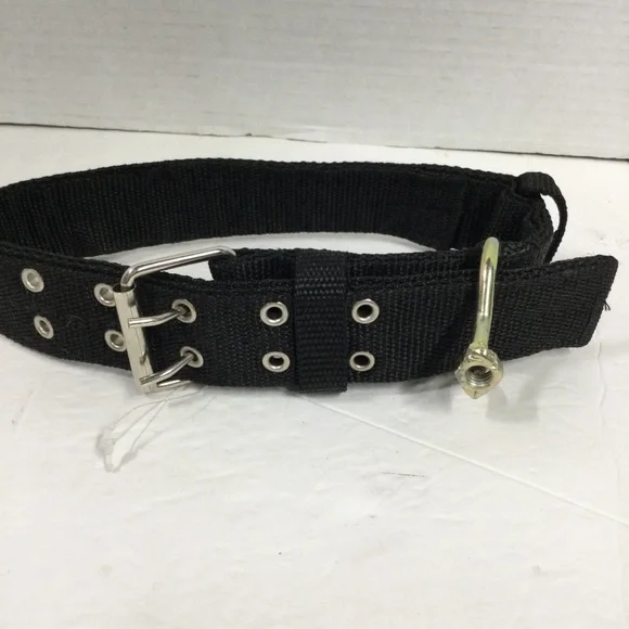 Dog Collar Canvas Black with Silver Closure Sz 26 in NWOT