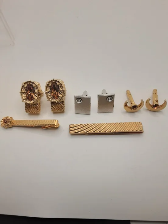 Men's Vintage Swank and Anson Cufflinks and Tie Bars Lot