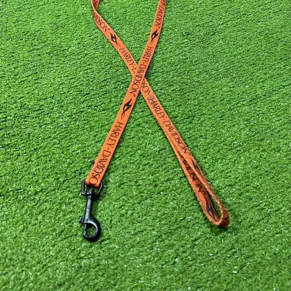 Vintage Harley-Davidson Dog Leash Tribal Print Logo Black Metal Hook 46