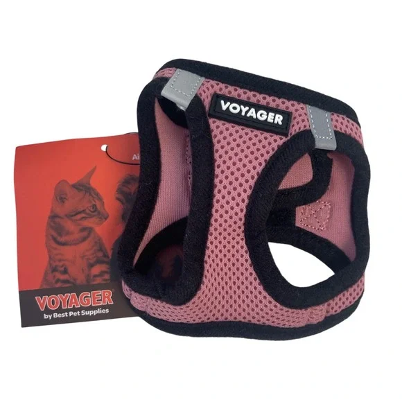 Voyager Step-In Air Mesh Pet Harness Pink Black XXXS Reflective 207-PKB NEW