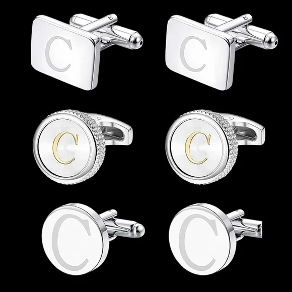 Brass Monogrammed Letter “C” Cufflinks