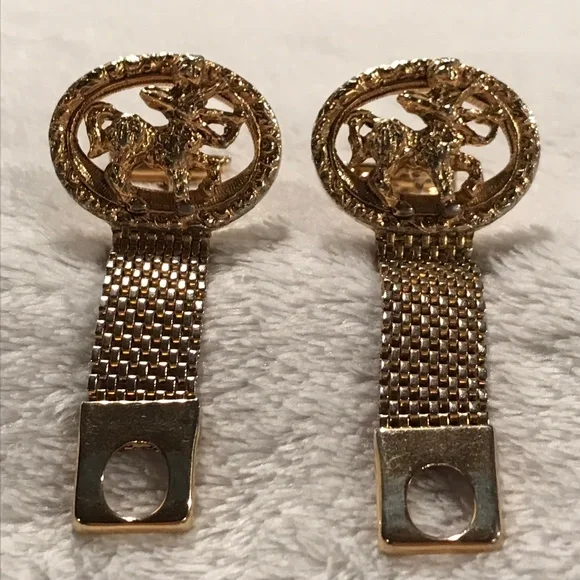 Vintage Sagittarius Men's Gold-toned Zodiac Sign Cufflinks