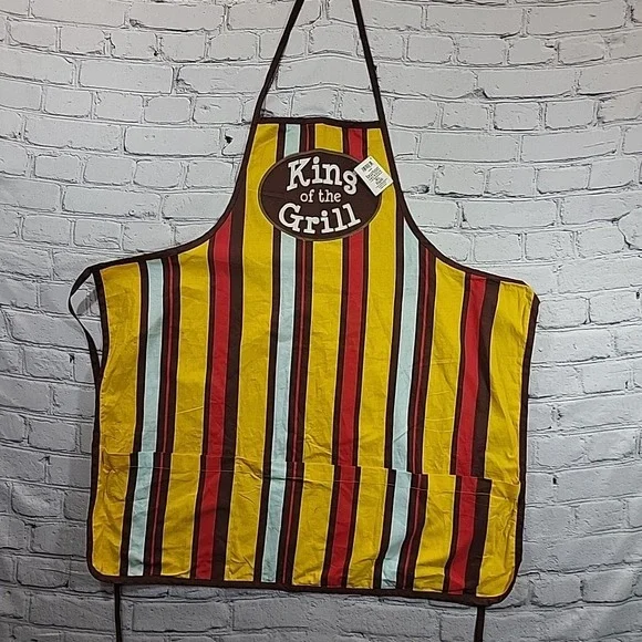 Burton‎ MR Right King of The Grill Apron Striped Yellow Red new NWT