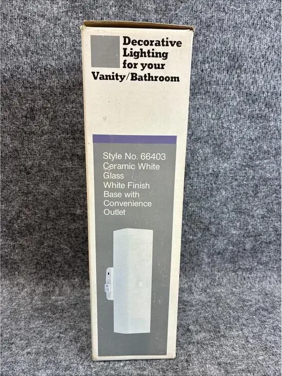 NOS Angelo Lighting 66403 Vanity Bathroom Light Fixture Ceramic White Glass