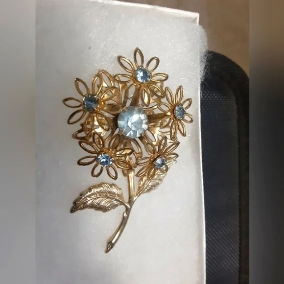 MCM Gold Tone Daisy Brooch