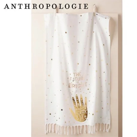 Anthro The Future is Bright Dish Towel