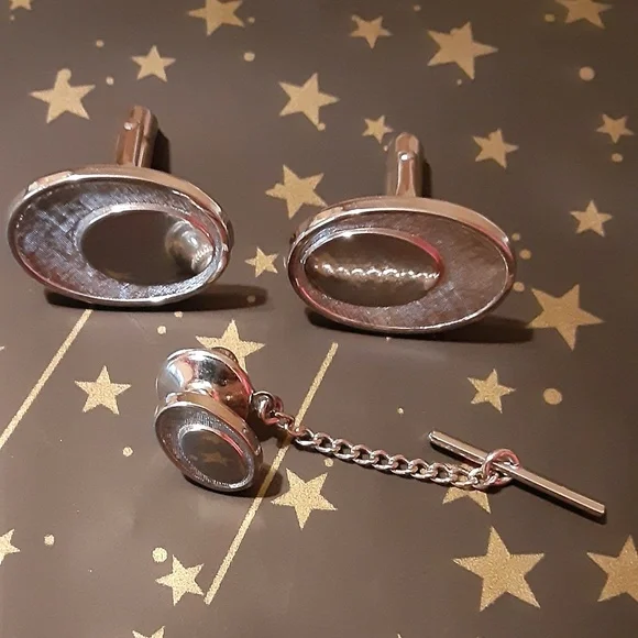 Cuff Links & Matching Tie Tack Set