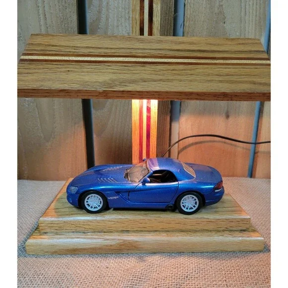 Dodge Viper Desk Lamp Blue Unique Two Lights Original 15 Inch Tall
