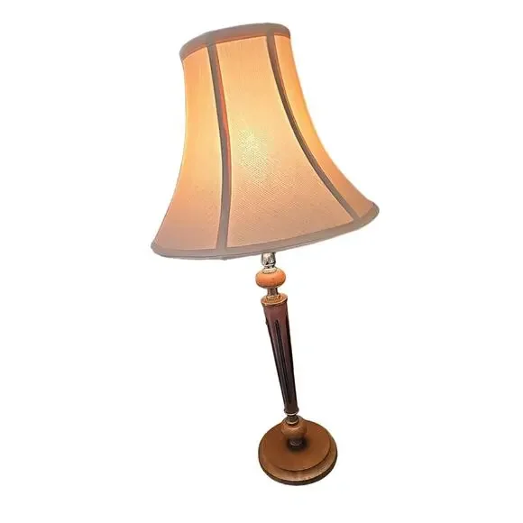 Vintage MCM‎ Wooden Classic Mid Century Elegant Desk Table Electric Lamp 28