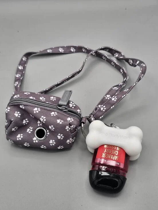 Bath and Body Works PocketBac Holder Wearable Doggie Clean-Up Dog Cherry Blossom