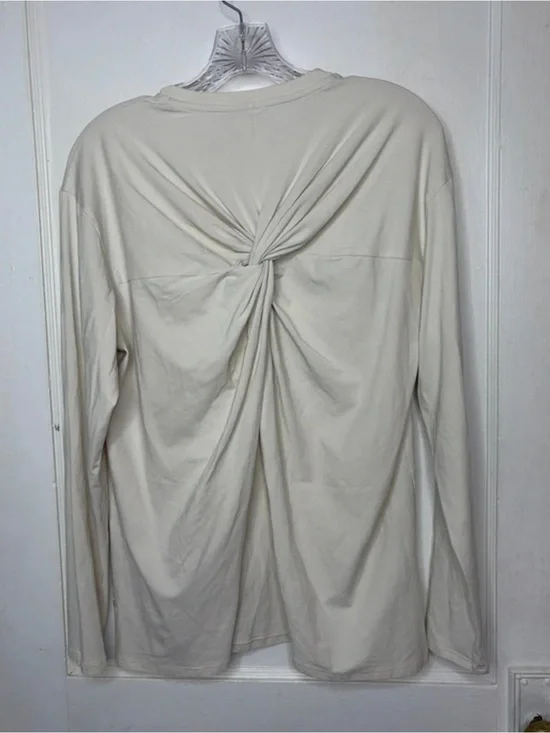 Lululemon Twist-Back Lightweight Long Sleeve Top Bone Open Back Tee Sz M